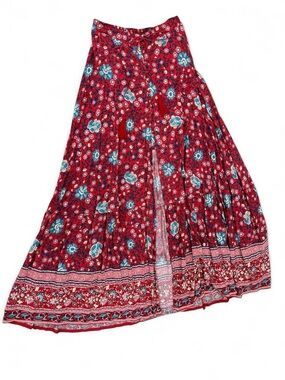 Boho Floral Wrap Maxi Skirt | Women's Small  | Festival & Cottagecore